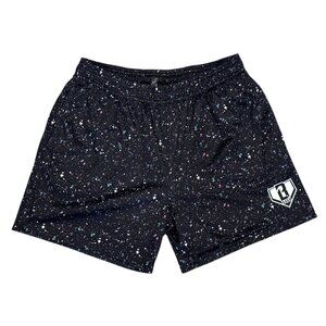 Baseball Lifestyle 101 Black Mesh Splatter Shorts - Men's Large - EUC